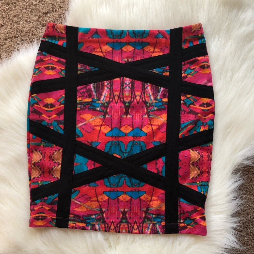 Geo Print Bodycon Skirt
